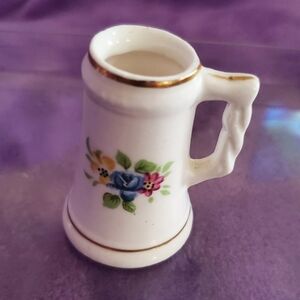 10/$20 Bone China Japan Toothpick Holder, Miniature Mug or Stein With Floral